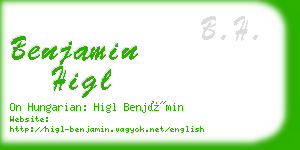 benjamin higl business card